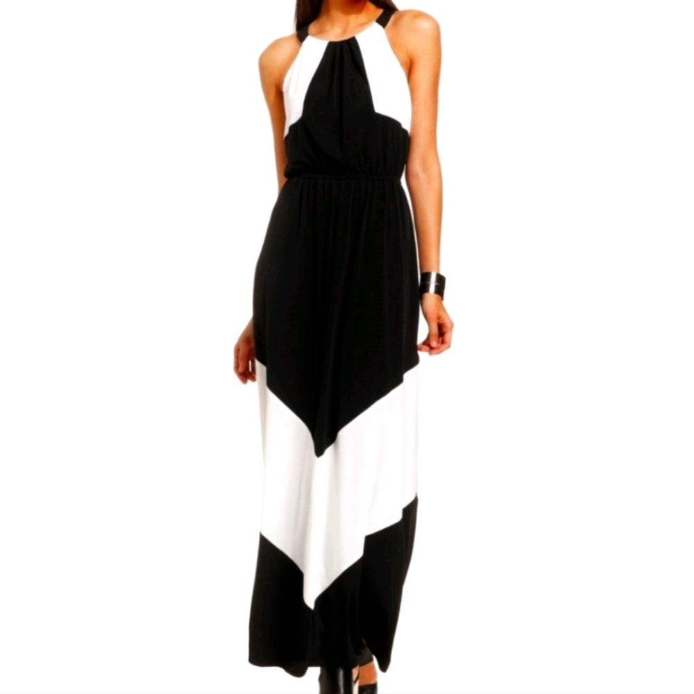 Vince Camuto Black and White Maxi Dress Sz 12